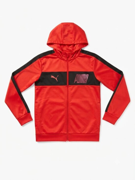 Puma Other - PUMA -  Red Black Colorblock Full-Zip Hooded Track Jacket – Youth Size XL (18-20